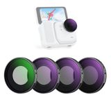 NEEWER ND Filterset compatibel met Insta360 Go Ultra (CPL/ND8/ND16/ND32), om vast te schroeven, ronde polarisator, lensfilter, neutrale dichtheid, optisch glas, HD, dun frame, Action Camera Acessorio