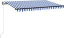 vidaXL Automatische Luifel met LED en Windsensor - 450x300 cm - Blauw/Wit