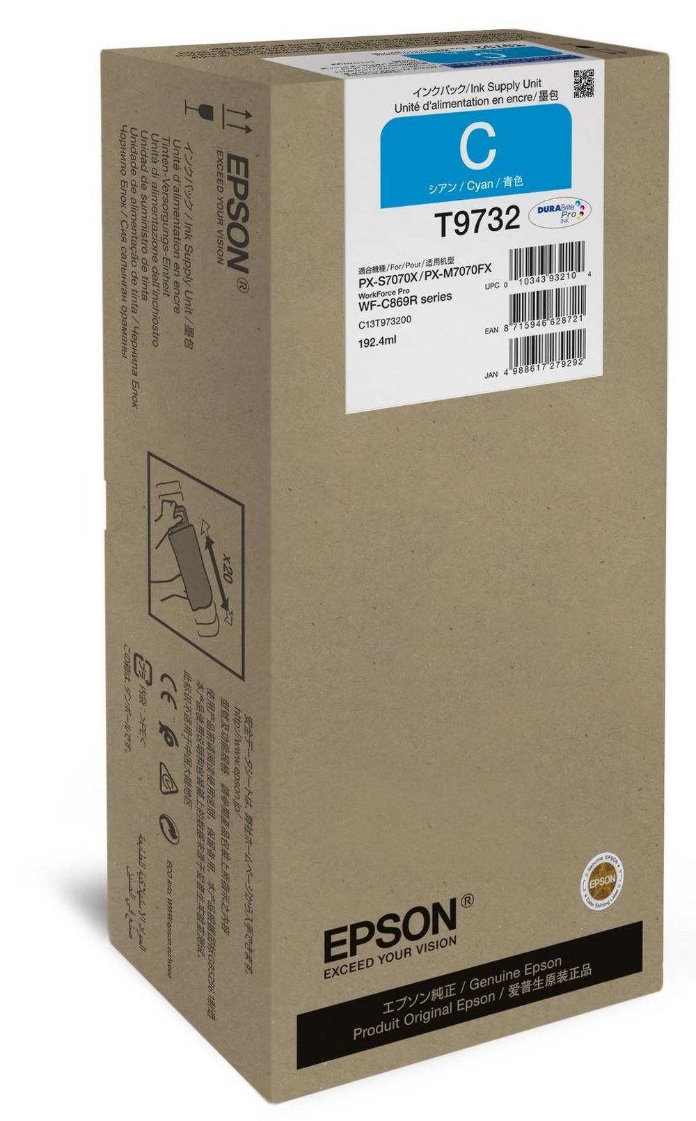 Epson C13T97320N Inktcartridge - Origineel - Cyaan - 192.4 ml - 1 stuk(s)