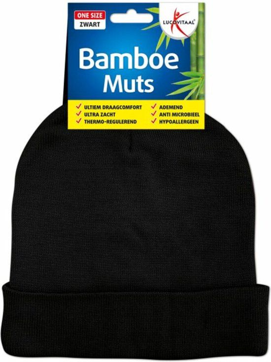 Lucovitaal Muts Bamboe Zwart