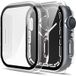 Phonillico® Apple Watch 45 mm Serie 8 Serie 7 Case - Transparante Behuizing met Harde Bescherming en Gehard Glazen Scherm