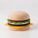 Gourmet Gourmet Burger Onderzetterset - 5 wollen vilten grappige onderzetters, 2 beukenhouten broodjes als schattige onderzetterhouder - stapel je eigen creatieve hamburgersandwich - puur wolvilt, superieur
