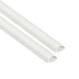 D-Line Kabelgoot, 2 stuks, Halfronde Kabelgoot, Kan Worden Geschilderd, Zelfklevende Snoerbeschermer, Verbergen Van Tv-Kabels, Kabelbeheer – 2 X 20 Mm (B) X 10 Mm (H) X 1 Meter Lang (2 Meter) – Wit