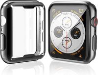 DrPhone TPU Siliconen Case – 360 Graden bescherming – Transparant Zwart - Geschikt Voor Apple Watch SE / 4 / 5 / 6 - 40MM