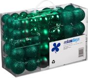 Relaxdays Kerstballen - set van 100 - plastic - donkergroen