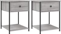 vidaXL Nachtkastjes 2 stuks 44x45x58 cm bewerkt hout grijs sonoma eiken