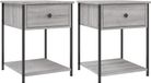 vidaXL Nachtkastjes 2 stuks 44x45x58 cm bewerkt hout grijs sonoma eiken