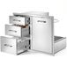 VEVOR Module Cuisine Extérieure Combiné 57x52x76 cm, Encastrable, En Inox, pour Îlot Barbecue, Combo Triple Tiroir de Cusine d'Été et Module Coulissant pour Bouteille de Gaz/Poubelle, Sans Poubelle