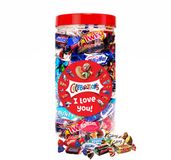 Mars Celebrations mega chocolademix met opschrift "I Love You!" - chocolade van Twix, Snickers, Mars, Bounty, Maltesers, MilkyWay & Galaxy - 580g