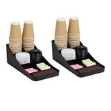 Mind Reader 2COMP7-BLK 7-vaks koffiekop en specerijendispenser, aanrechtorganizer, set van 2, 39,4 cm L x 18,41 cm B x 13,34 cm H, kunststof, zwart