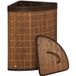 Pangivo Panier à linge en bambou 55l avec couvercle et sac amovible marron 38 x 38 x 57 cm