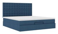 vidaXL Bed met opbergruimte/Onderschuifbed Rechthoekig Blauw Hout