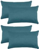 Stof Textile sierkussen Bea - 4x - petrol blauw - 30 x 50 cm