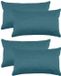 Stof Textile sierkussen Bea - 4x - petrol blauw - 30 x 50 cm