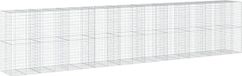 vidaXL Mur en gabion - 950x100x200 cm - Fer galvanisé - Argenté