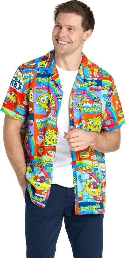 Spongebob Squarepants OppoSuits SpongeBob™ Breakfast Heren Overhemd Korte Mouwen Meerkleurig L