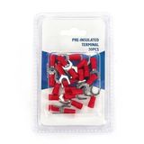 Voorgeïsoleerde rode klem, 1,25 mm², 6 mm schroef, 20 stuks per blisterverpakking