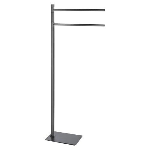 Gedy TRILLY Handdoekhouder met 2 armen, Gun Metaal, Roestvrij Staal, 14 x 34 x 83,5 cm