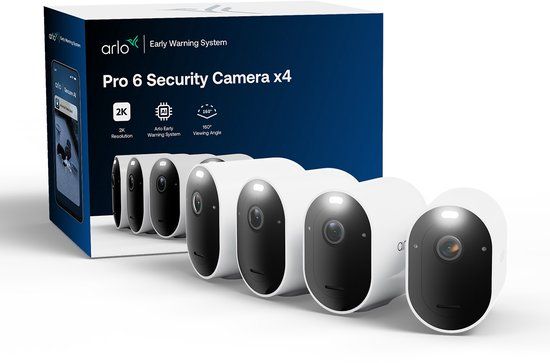 Arlo Pro 6 2K+ beveiligingscamera - 4 IP-Camera's