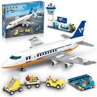 HOGOKIDS City Airport Passagiersvliegtuig met LED-verlichting, 901 PCS Bouwset