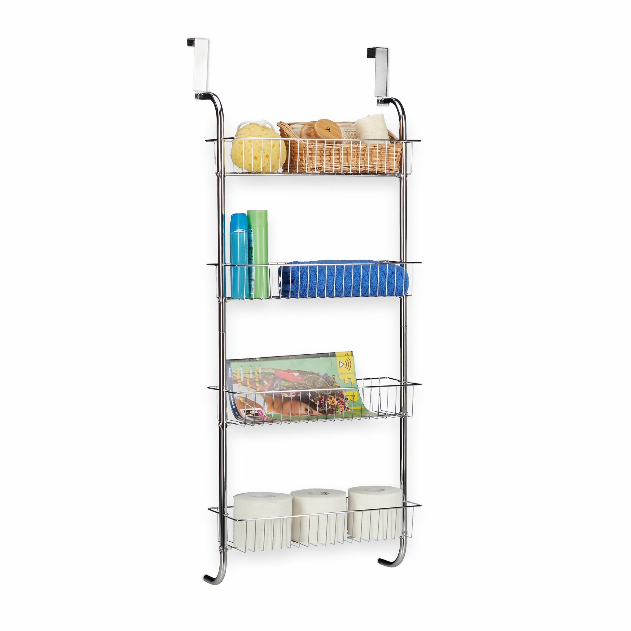 Relaxdays Hangrek - badkamerrek - keukenrek - voor deur - doucherek XL - deurrek