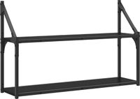 vidaXL Wandplank Muurmontage Zwart eiken 80 x 21 x 51 cm metaal PB