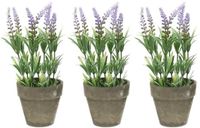 Shoppartners Bellatio Lavendel kunstplant - 4 stuks - lila - 25 cm