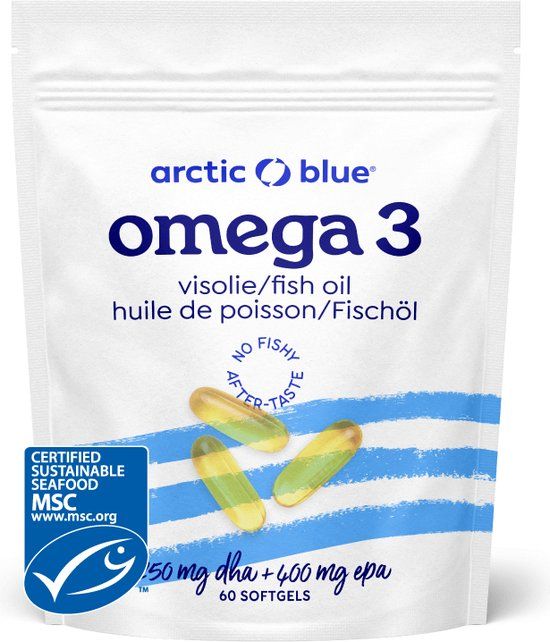 Arctic Blue - Omega 3 Visolie Capsules - 250 mg DHA + 400 mg EPA - 60 Capsules