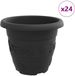 vidaXL Ronde Bloempot Zwart Kunststof Ø 26 x 21.5 cm