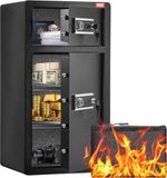Vevor Dubbele Deurkluis Sleutelslot Wachtwoord Meubelkluis 48x42x90cm Zwart
