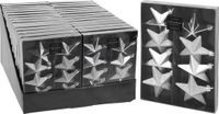 Koopman Kerstbal onbreekbaar ster 6.5cm set van 8 zilver decoratie.