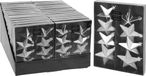 Koopman Kerstbal onbreekbaar ster 6.5cm set van 8 zilver decoratie.