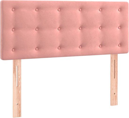vidaXL Hoofdbord 100x5x78/88 cm fluweel roze
