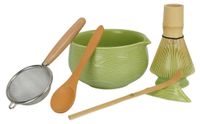 Set à matcha - Set à matcha - 7 pièces - Bol en céramique - Fouet en bambou pour matcha - Pour un usage domestique - Cadeau