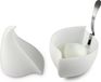 Alessi Nunziatella ESI23 SET, container en pollepel voor het serveren van mozzarella, van thermoplasthars, wit