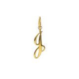 Lucardi Dames Stainless steel goldplated letterhanger voor dames - Hanger - Staal - Goudkleurig