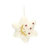 Pendentif de Noël étoile, feutre, blanc, env. 5,5 cm