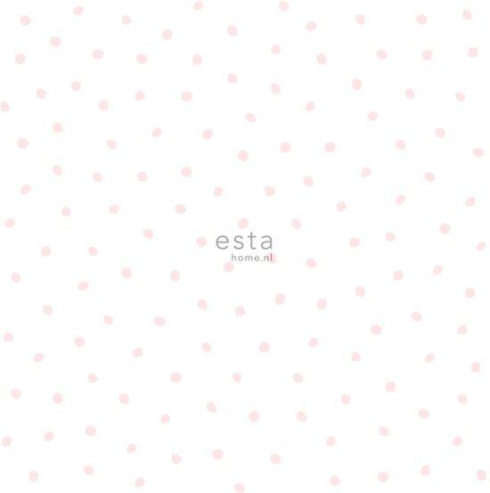 Esta Home HD vlies behang onregelmatige sneeuwvlok polka dot stippen licht roze en wit - 138936 van uit Little Bandits