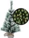 Billiet - Vanlaere Sapin de Noël miniature enneigé 35 cm avec boules de Noël vert