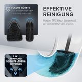 Abeloya Toiletborstel Abeloya | Zwart | Siliconen Toiletborstel | Toiletborstel met Ventilatie | Roestvrij Staal | Uitneembare Lekbak | Slechts 6 cm Breed | Optionele Wandmontage in de Badkamer