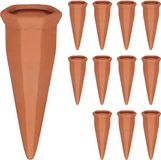 Merkloos Relaxdays Waterdruppelaar keramiek - set van 12 - voor 1,5 l petfles - kamerplanten - terracotta