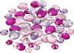 Merkloos Hobby plak diamantjes mix - 720x - paars/roze - rond - diverse formaten - DIY strass steentjes