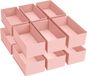 Organizers de tiroir pliables 12 pièces pour sous-vêtements, chaussettes et vêtements de bébé - Rose
