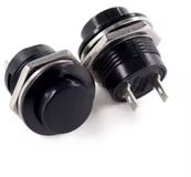 CHPN Drukknop - Vervangende knop - 16MM - 2 pins - Zwart - 2 stuks