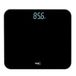 TFA Dostmann Pèse-personne numérique rechargeable Quick Step jusqu'à 150 kg | Fonctionne avec piles, plateau en verre, marche/arrêt automatique, moderne et plat, noir