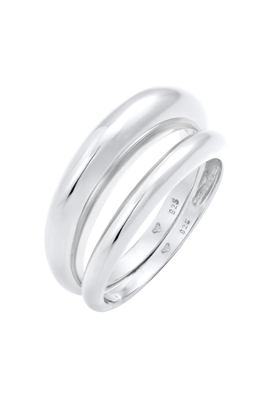 Elli PREMIUM Elli PREMIUM Elli PREMIUM Ring Dames Ring Set Basic Chunky Trend Blogger in 925 Sterling Zilver Ringen