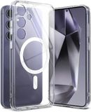 Ringke Fusion Magnetic | Hoesje Geschikt voor Samsung Galaxy S24 Plus | Compatibel met MagSafe | Back Cover met Militaire Standaard | Transparant