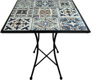 AXI Camilla Bistro Tafel - Zachtblauw – Metalen tuintafel – Vierkant – 60 x 60 x 75 cm