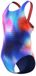 Speedo Print Leaderback 1P Meisjes - Chloorbestendig Badpak Meisjes - Kleurvast Zwempak Meisjes - Sportbadpak Meisjes met Leaderback-Rug - Roze/Blauw - 128