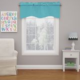 Eclipse Modern geschulpte Valance Staaf Pocket Venster Gordijn voor Keuken of Badkamer, Polyester, Turkoois, 42 "x 18"